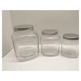 Anchor Hocking square glass cracker & cookie jars