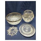 Group of crystal dishes
