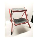 Red 2-Step Folding Steel Step Stool