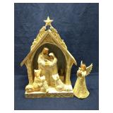 Jim Shore White Woodland nativity set & Angel