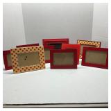 Lot of 9 Red Wooden Picture Frames