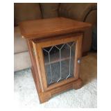 Traditional oak-finish accent table