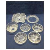 Group of pressed glass dishes