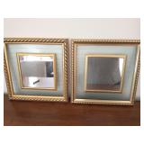 Matched pair of framed mirror panels