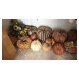 Group of Fall Pumpkin decorations in closet