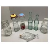 Lot of 7 Various Sizes of Glass Bottles
