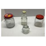 4 Vintage Glass Containers