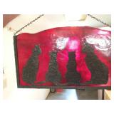 VTG Hand -Crafted Metal & Fused Glass Wall Hanging