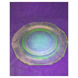 Vintage green uranium glass plate