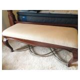 Traditional wooden upholstered bedroom bench