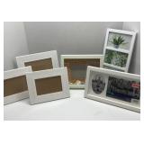 Lot of 6 Various Sizes White Picture Frames