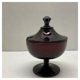 Vtg. Anchor Hocking Royal Ruby Red Glass Footed