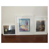 Lot of 3 white framed prints