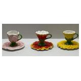 3 Sets of Teleflora Cups & Saucers