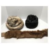 2 Faux fur hats & toque