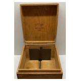 Oak Index Filing or Recipe Card Oak Box- 1965