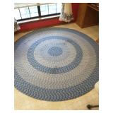 Blue-and-grey braided area rug