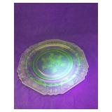 Vintage green uranium glass plate
