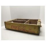 Vintage yellow wood Coca-Cola bottle crate