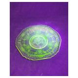Vintage green uranium glass plate