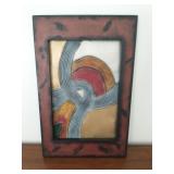 Frame and a textured geometric-organic art