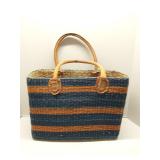 Striped Seagrass Beach Bag