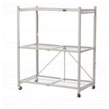 Origami 3-Tier Foldable Large Rack with Wheels
