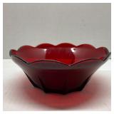 Vintage Royal Ruby Red Scalloped Bowl
