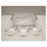 MCM clear glass rectangular refrigerator dish &