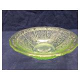 Vintage green uranium glass bowl