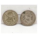 Lot of 1962 Mexico Silver Un Peso coins 10% silver