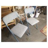 Lot of 2 folding padded chairs