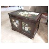 Wood trunk hand painted panels