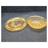 Lot of 2 pink depression glass dishes