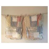 2 Patchwork quilted pillow shams