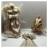 2 Angel Christmas Tree Toppers  & 1 Angel Ornament