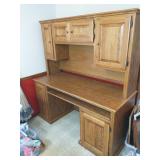 Oak veneer computer desk