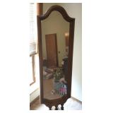 Vintage wood easel stand-up mirror