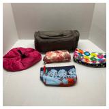 Lot of 5 Make Up Bags & 1 LUG Glasses Case
