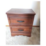 Modern nightstand w/ leather handles
