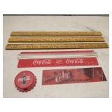 Group of Coca-Cola rulers & pencil sharpener