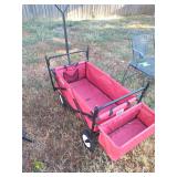 red collapsible folding utility wagon
