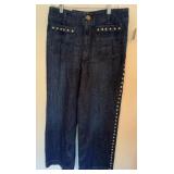 Maeye The Colette Dark Blue Wide-leg Denim Crop