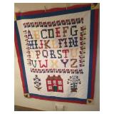 ABCs handmade teacher's quilt w/ student names