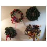 Group of decorative wreaths