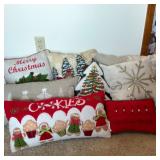 Lot of 8 Christmas Themed Pillows