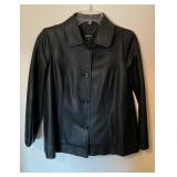 Dennis Basso Black Faux Leather Jacket XXS