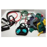 Group of Exercise Stretch Bands & a Set of Egg
