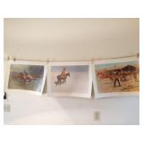 Lot of 3 Remington lithographes/prints