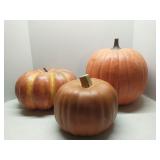 Group of 3 decorative pumpkins
